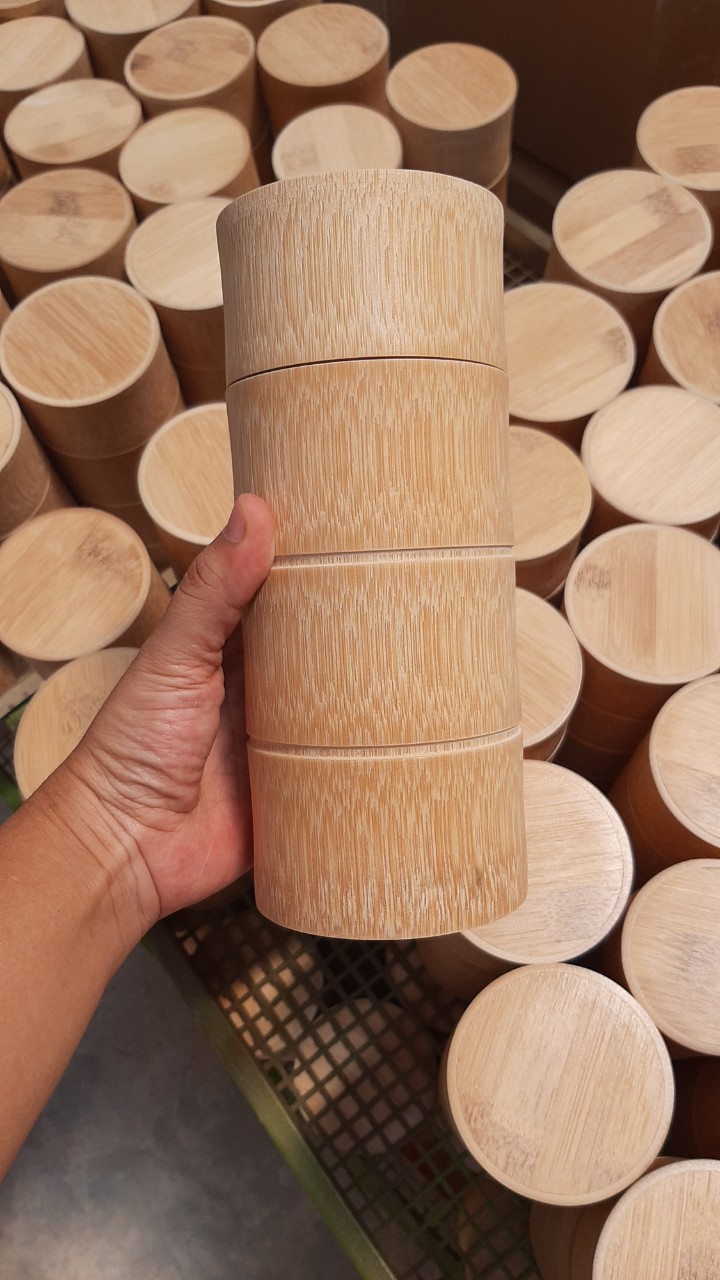 Bình trà đốt tre khắc theo yêu cầu
