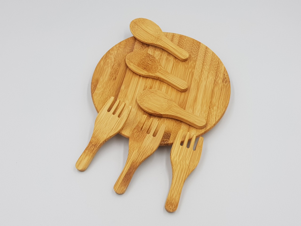 Bộ thìa tre, dĩa tre 8x2 cm