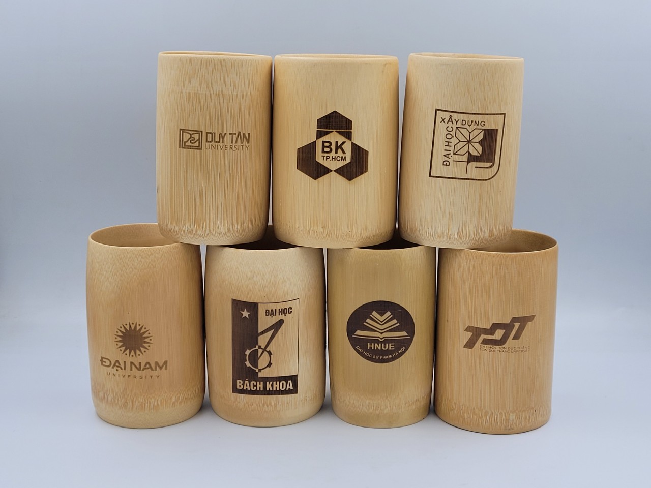 Cốc tre, ly tre khắc logo các trường đại học