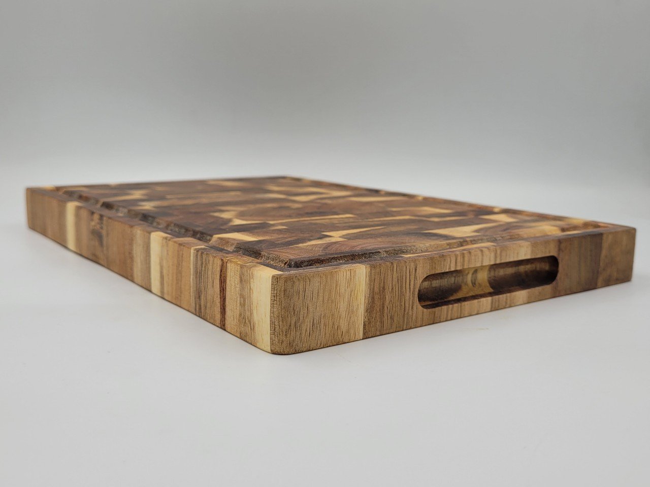 Thớt gỗ keo ghép kiểu Teak hình chữ nhật 30x20x2.5 cm