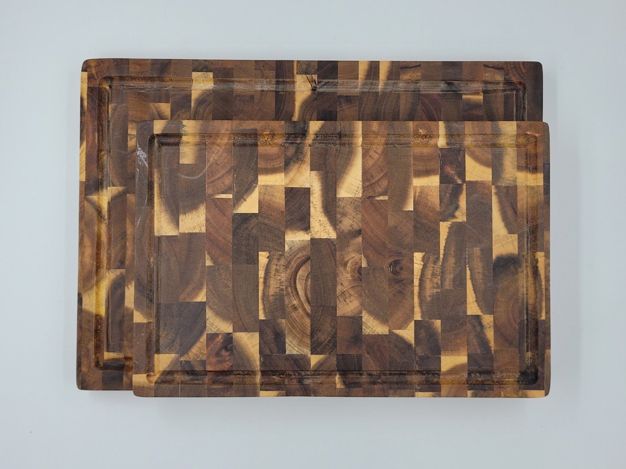 Thớt gỗ keo ghép kiểu Teak hình chữ nhật 35x25x2.5 cm