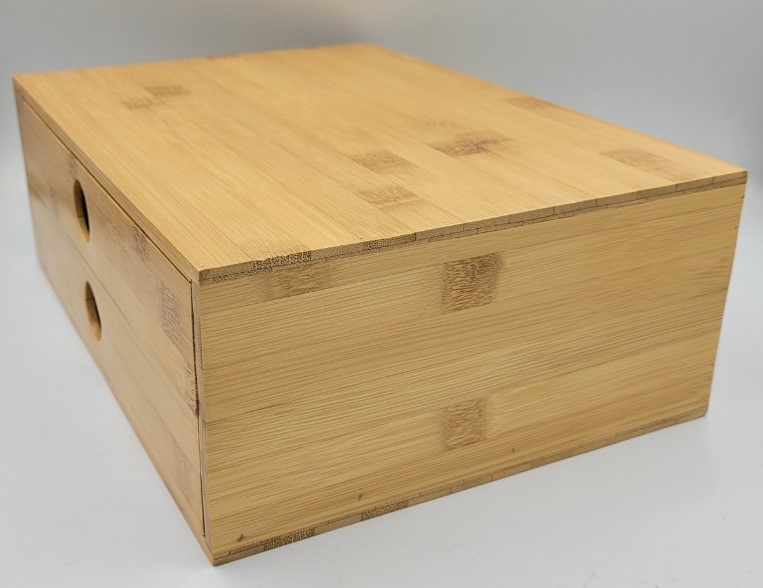 Khay tre đồ dùng văn phòng phẩm thân thiện với môi trưởng kiểu 3 33.5x24.5x12 cm 