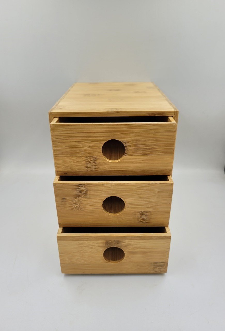 Khay tre đồ dùng văn phòng phẩm thân thiện với môi trưởng kiểu 4 24.5x17x23 cm
