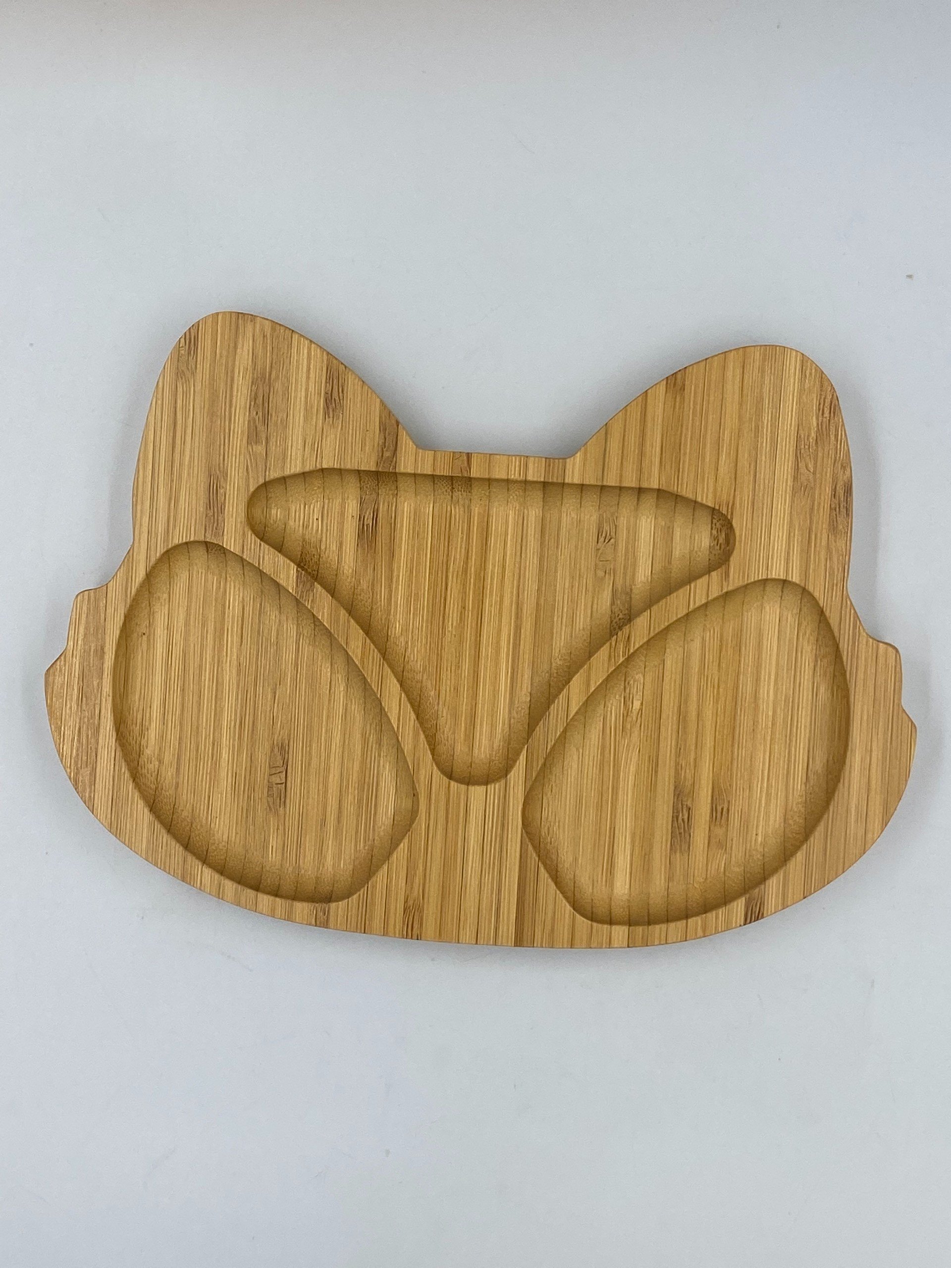 Khay tre ăn dặm cho bé hình con cáo D25H2 cm