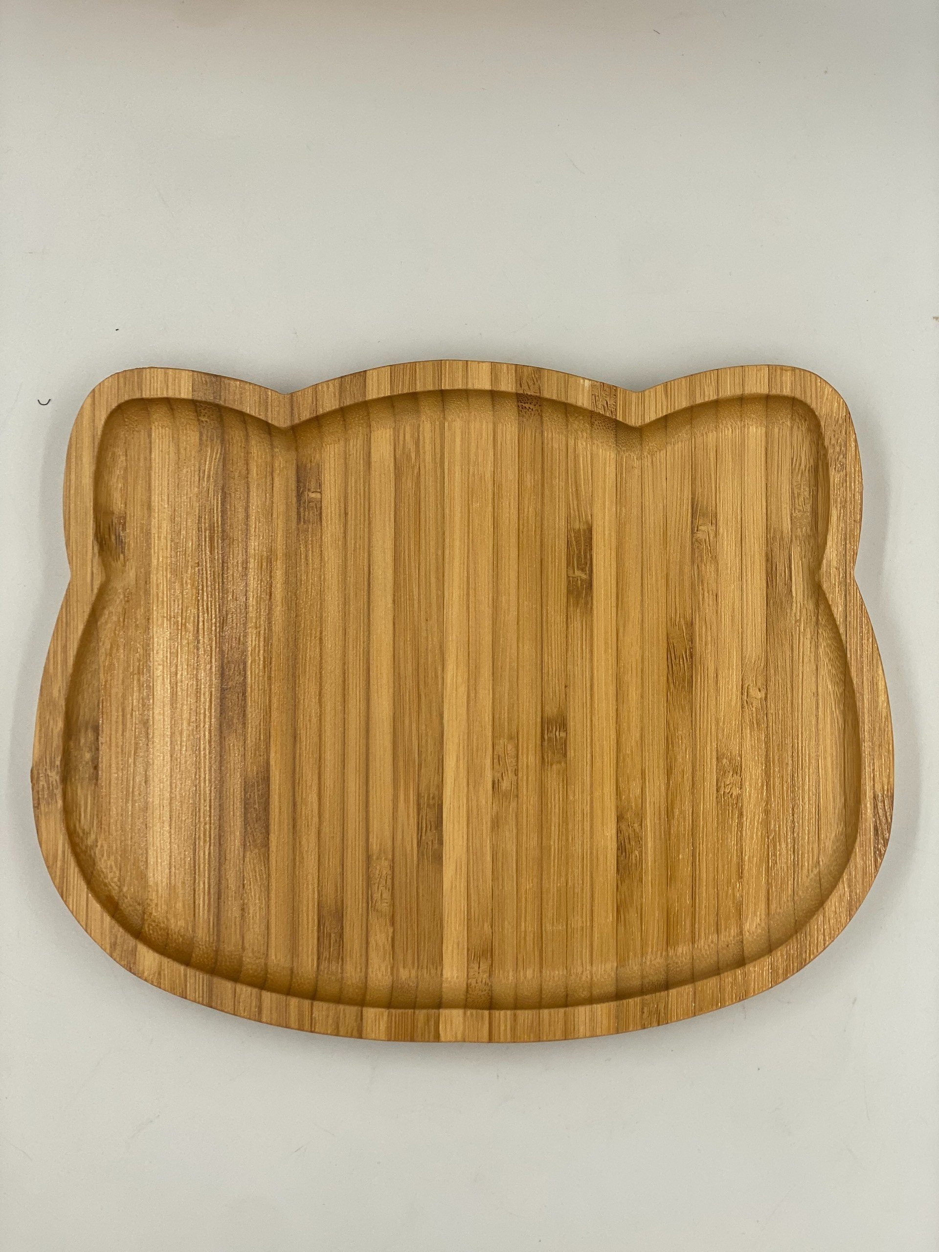 Khay tre ăn dặm cho bé hình con mèo D25H2 cm